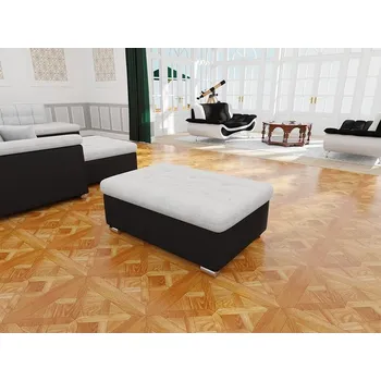 Taburet Taburet do obýváku NELLI 2 - černá ekokůže / světlý šedý 1