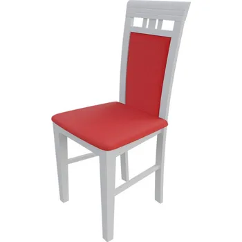 Jídelní židle Jídelní židle MOVILE 12 - bílá / červená ekokůže