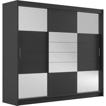 Šatní skříň Třídveřová šatní skříň 250 JENNIFER - grafitová