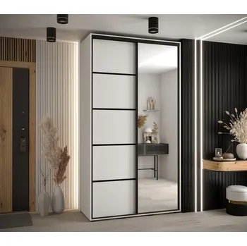 Šatní skříň Šatní skříň YVONA 5 - 140/45 cm, bílá / černá