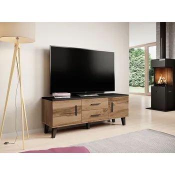 Televizní stolek TV stolek 140 cm OLINA - dub wotan / černý