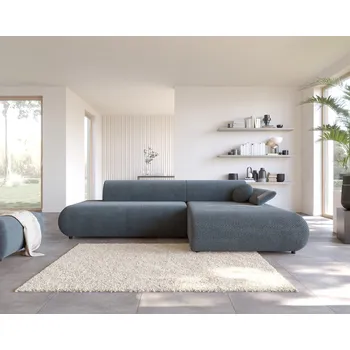 Sedací souprava Rozkládací rohová sedačka s úložným prostorem SURREY 1 - modrá, pravý roh