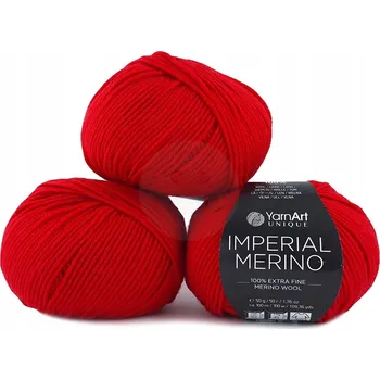 Příze Příze YarnArt Unique IMPERIAL MERINO 100% merino vlna 3345 červená