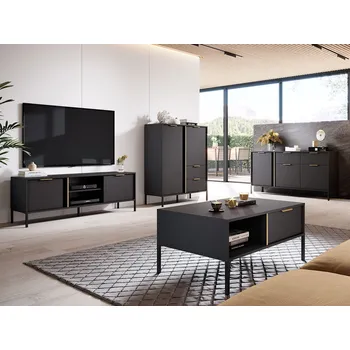 Obývací stěna Obývací sestava NUCOR 1 - antracitová / zlatá