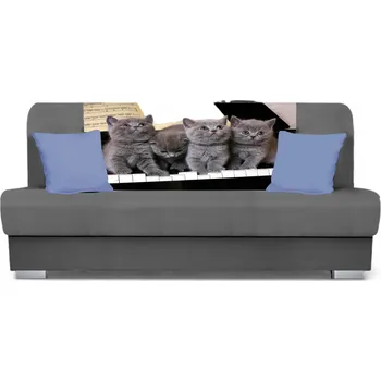 Pohovka Rozkládací pohovka BIRMA - šedá / kočka