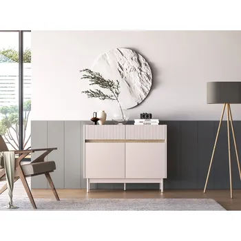 Komoda Úzká kombinovaná komoda THEA - kašmír / dub