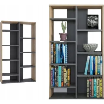 Knihovna Regál KEOTA DUB - Antracit na Knihy 123cm Moderní Styl Domu