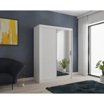 Šatní skříň Šatní skříň se zrcadlem 150/62 TEDRA - bílá