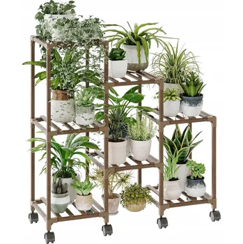 Stojan na květiny Bamworld Stojan na Květiny Police na Květiny DŘEVĚNÝ styl BOHO