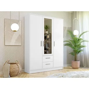 Šatní skříň Zrcadlová šatní skříň 153 cm HEROSA - alpská bílá