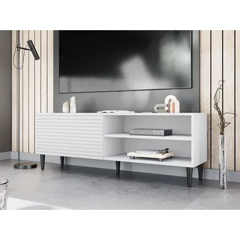 Televizní stolek Stolek pod televizi s poličkami QUINLAN - bílý