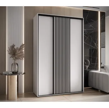 Šatní skříň Šatní skříň FIDELIA 1 - 160/45 cm, bílá / bílá / černá