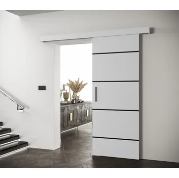 Interiérové dveře Posuvné dveře s černými úchyty SALOME 4 - bílé