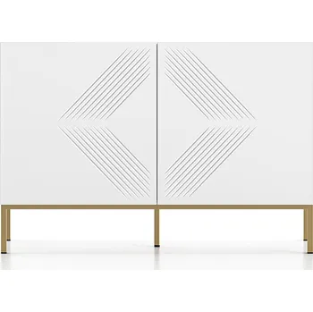 Komoda Dvoudveřová komoda ADELE 3 - bílá / zlatá