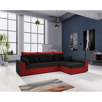 Sedací souprava Rozkládací rohová sedací souprava PARI - černá / červená