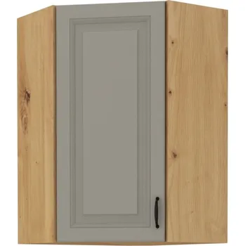 Kuchyňská linka Vysoká rohová skříňka SOPHIA - 60x60 cm, světle šedá / dub artisan