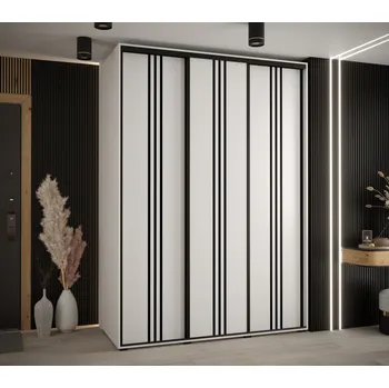 Šatní skříň Šatní skříň YVONA 6 - 180/60 cm, bílá / černá