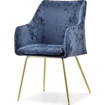 Jídelní židle Čalouněná jídelní židle ROXANA - šedá / zlatá