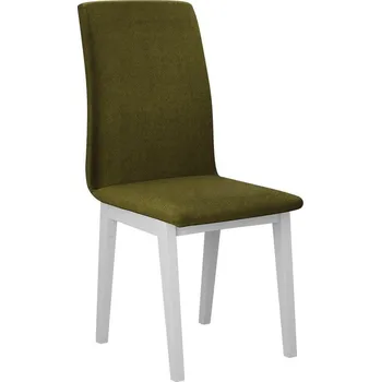 Čalouněná židle do kuchyně ADKINS 1 - bílá / tmavá olivová