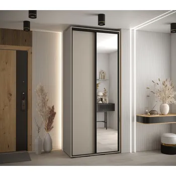 Šatní skříň Šatní skříň INDIRA 3 - 110/60 cm, kašmír / černá