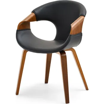 Jídelní židle Jídelní židle DARLENIS - ořech / černá eko kůže