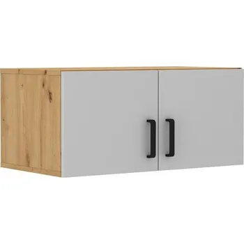 Nástavec na skříň Nástavec nad šatní skříň MABAKA - šířka 80 cm, dub artisan / šedá