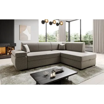 Sedací souprava Sedací souprava s úložným prostorem FANETTE - světle hnědá, pravý roh