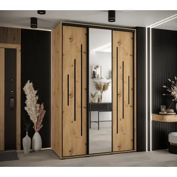 Šatní skříň Šatní skříň YVONA 13 - 160/60 cm, dub artisan / černá