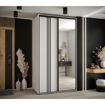 Šatní skříň Šatní skříň ASIRI 7 - 140/45 cm, bílá / černá