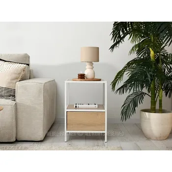 Noční stolek Noční stolek MAIRA - dub sonoma / bílý