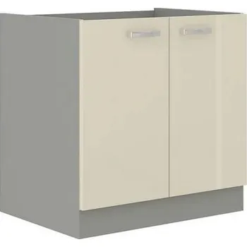 Kuchyňská skříňka Kuchyňská skříňka pod dřez 80 cm SHAN - šedá / lesklá krémová