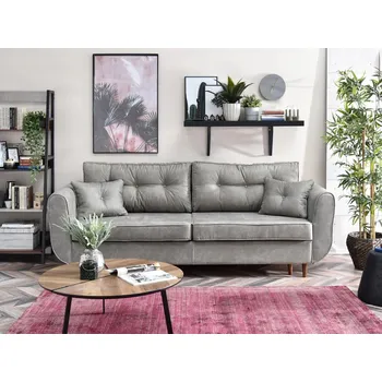 Pohovka Rozkládací pohovka LALESKA - šedá / ořech