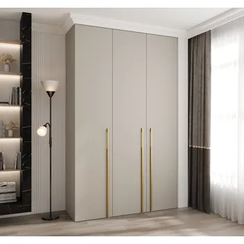 Šatní skříň Šatní skříň s policemi 150/40 LORENA 3 - kašmír / zlatá
