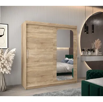 Šatní skříň Zrcadlová skříň DONICELA 1 - 180 cm, sonoma