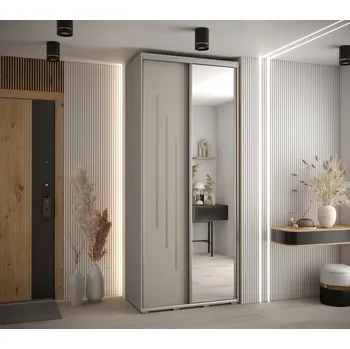 Šatní skříň Šatní skříň INDIRA 9 - 120/60 cm, kašmír / stříbrná