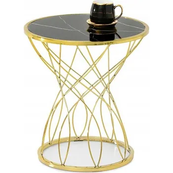 Konferenční stolek Designový konferenční stolek ELIMAR 01 - černý mramor / zlatý
