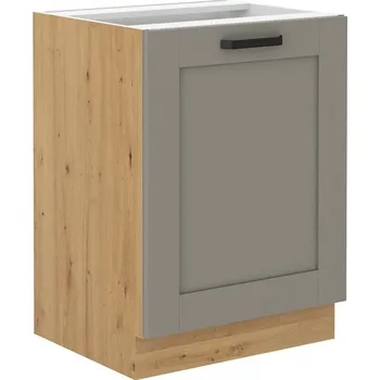 Kuchyňská linka Dolní jednodveřová skříňka LAILI - šířka 60 cm, světle šedá / dub artisan