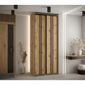 Šatní skříň Šatní skříň ASIRI 6 - 110/60 cm, dub artisan / černá