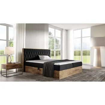 Postel Kontinentální postel 180x200 CHANTELLE 6 - dub wotan / grafitová + topper ZDARMA