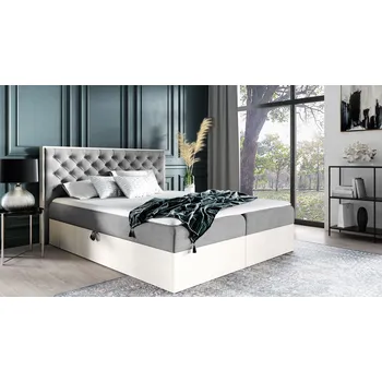 Postel Kontinentální postel 140x200 CHANTELLE 3 - nordic teak / tmavě šedá + topper ZDARMA