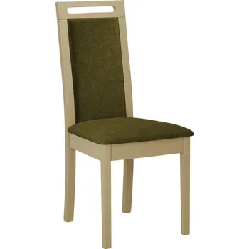 Jídelní židle Čalouněná židle do kuchyně ENELI 6 - dub sonoma / tmavá olivová