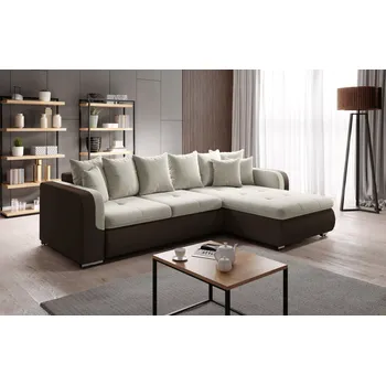 Sedací souprava Rohová sedací souprava DAFNI MINI - hnědá / krémová, pravý roh