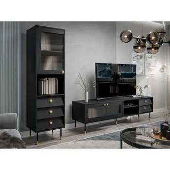 Obývací stěna Stěna do obývacího pokoje FORNEY 2 - černá