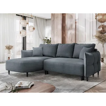 Sedací souprava Rohová sedačka s úložným prostorem KLORA - tmavá šedá, levý roh