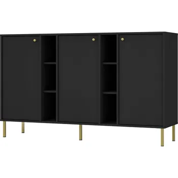 Komoda Široká komoda IROS 2 - grafitově černá / zlatá