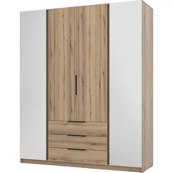 Šatní skříň Zrcadlové šatní skříň 200 VERU - dub evoke / dub evoke
