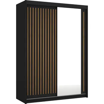 Šatní skříň Šatní skříň se zrcadlem 150/62 KAREN - černá / dub wotan