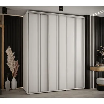 Šatní skříň Šatní skříň YVONA 6 - 200/60 cm, bílá / stříbrná