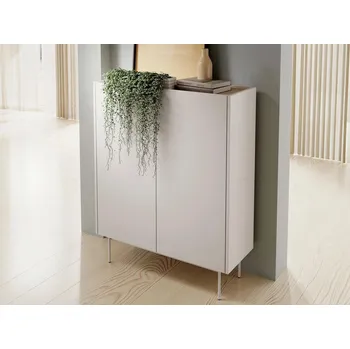Komoda Moderní úzká komoda s dvířky LOLIVETE - dub linea / kašmír