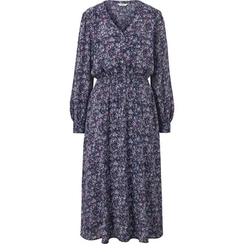 Dámské šaty 670111 - Tchibo - Květované midi šaty - pro ženy - vel. 44 - barva: modrá/květovaný